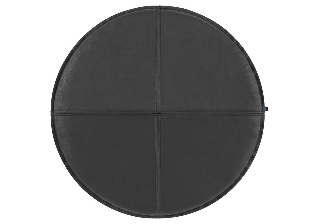 Circle Seat Cushion Faux Leather Black