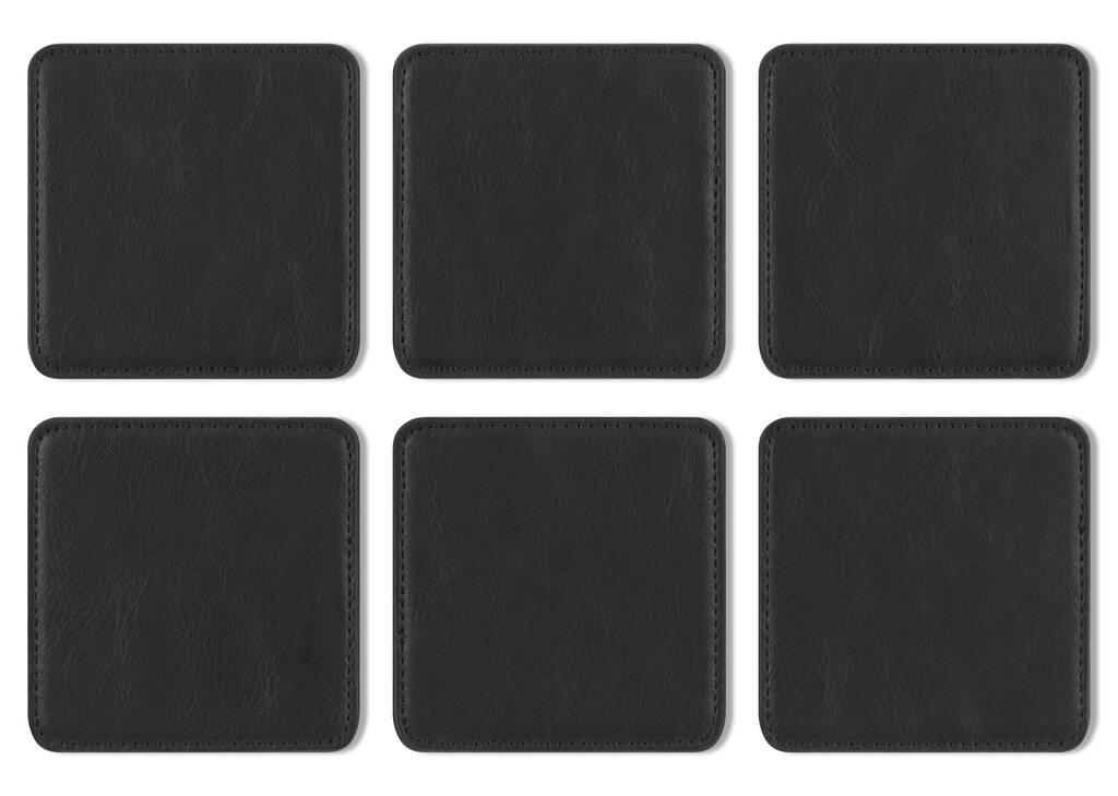 Riva Coaster Set with Holder Black