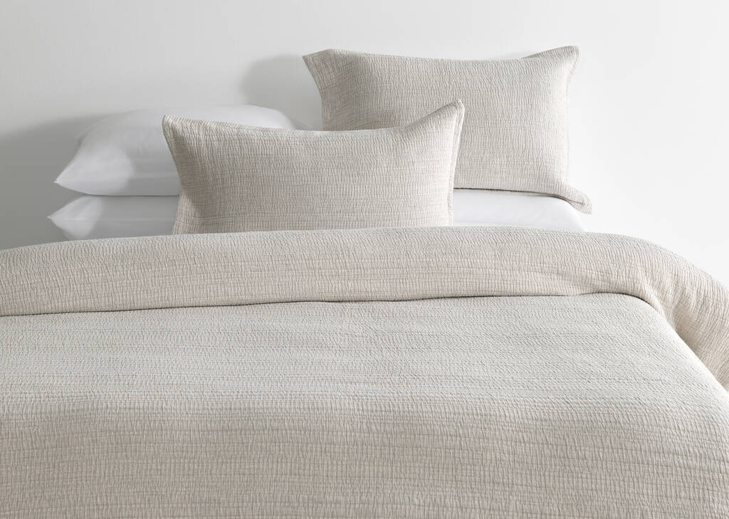 Marin Cotton Duvet Set Queen Nat/Lt Grey